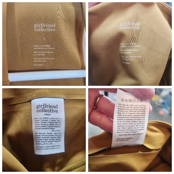 Girlfriend Collective Paloma Bra High Waist Legging Set Size Large In Saddle - Picture 13 of 16